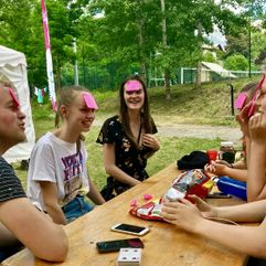 Spelletje op de camping